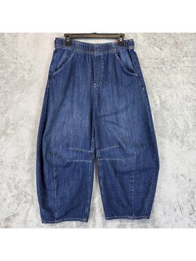 Gap Fast Horseshoe Wide Leg Jeans Womens S Blue Dark High Rise Relaxed Denim